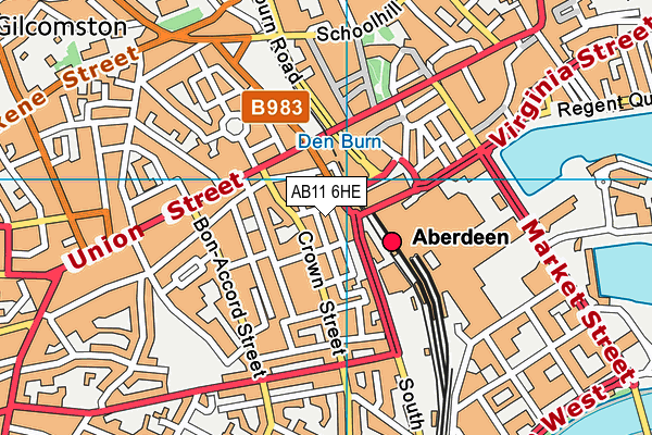 AB11 6HE map - OS VectorMap District (Ordnance Survey) AB11 6HE map - OS VectorMap District (Ordnance Survey)