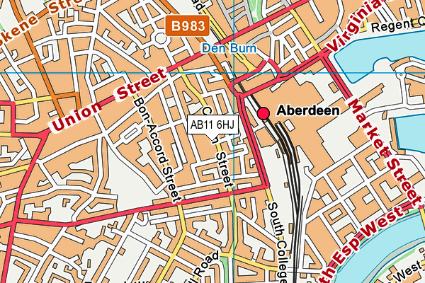 AB11 6HJ map - OS VectorMap District (Ordnance Survey) AB11 6HJ map - OS VectorMap District (Ordnance Survey)