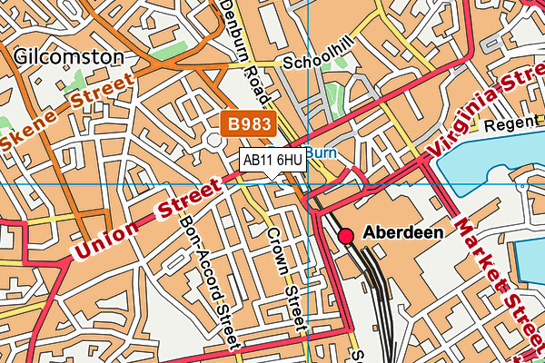 AB11 6HU map - OS VectorMap District (Ordnance Survey)