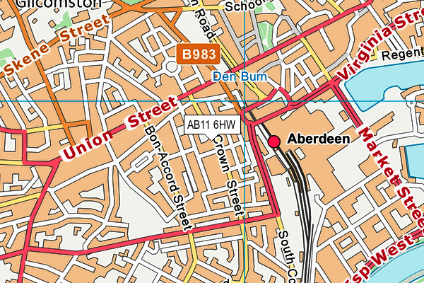 AB11 6HW map - OS VectorMap District (Ordnance Survey) AB11 6HW map - OS VectorMap District (Ordnance Survey)