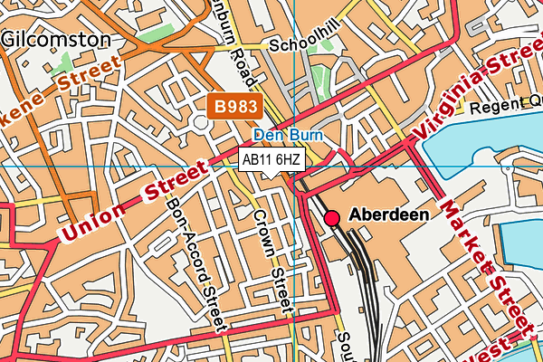 AB11 6HZ map - OS VectorMap District (Ordnance Survey) AB11 6HZ map - OS VectorMap District (Ordnance Survey)