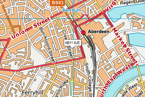 AB11 6JE map - OS VectorMap District (Ordnance Survey) AB11 6JE map - OS VectorMap District (Ordnance Survey)
