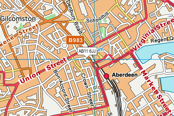 AB11 6JJ map - OS VectorMap District (Ordnance Survey)