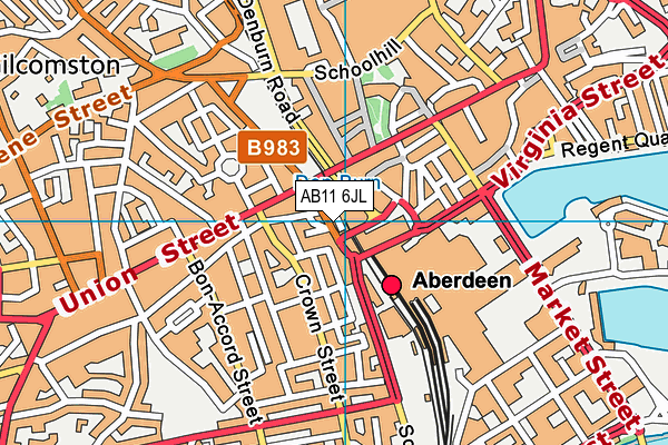 AB11 6JL map - OS VectorMap District (Ordnance Survey) AB11 6JL map - OS VectorMap District (Ordnance Survey)