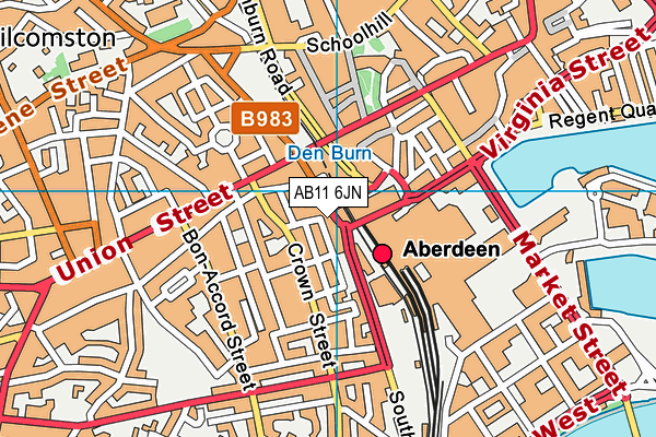 AB11 6JN map - OS VectorMap District (Ordnance Survey) AB11 6JN map - OS VectorMap District (Ordnance Survey)