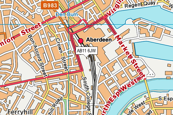 AB11 6JW map - OS VectorMap District (Ordnance Survey) AB11 6JW map - OS VectorMap District (Ordnance Survey)