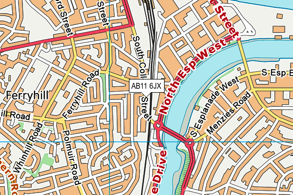 AB11 6JX map - OS VectorMap District (Ordnance Survey) AB11 6JX map - OS VectorMap District (Ordnance Survey)