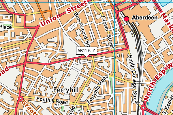 AB11 6JZ map - OS VectorMap District (Ordnance Survey) AB11 6JZ map - OS VectorMap District (Ordnance Survey)