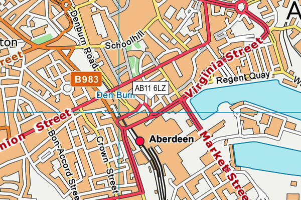AB11 6LZ map - OS VectorMap District (Ordnance Survey) AB11 6LZ map - OS VectorMap District (Ordnance Survey)