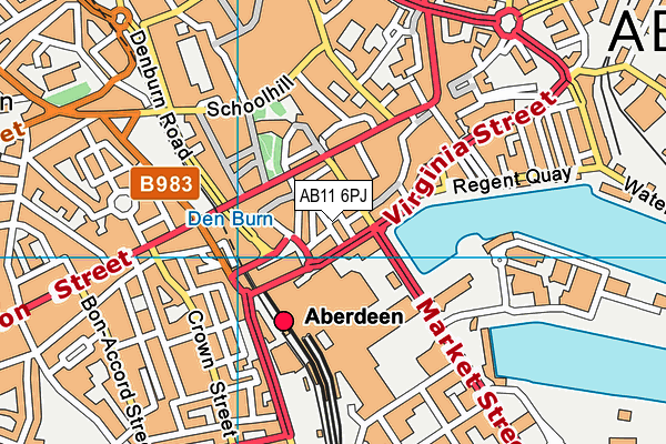 AB11 6PJ map - OS VectorMap District (Ordnance Survey) AB11 6PJ map - OS VectorMap District (Ordnance Survey)