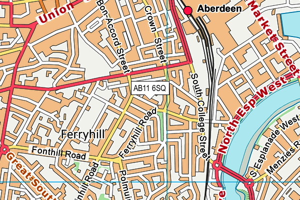 AB11 6SQ map - OS VectorMap District (Ordnance Survey) AB11 6SQ map - OS VectorMap District (Ordnance Survey)