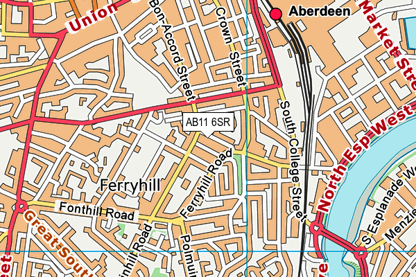 AB11 6SR map - OS VectorMap District (Ordnance Survey) AB11 6SR map - OS VectorMap District (Ordnance Survey)