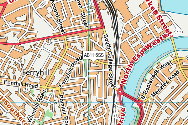 AB11 6SS map - OS VectorMap District (Ordnance Survey)