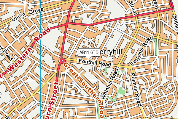 AB11 6TD map - OS VectorMap District (Ordnance Survey) AB11 6TD map - OS VectorMap District (Ordnance Survey)
