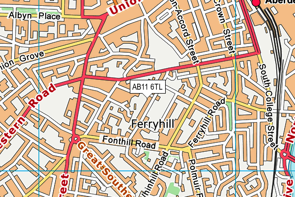 AB11 6TL map - OS VectorMap District (Ordnance Survey) AB11 6TL map - OS VectorMap District (Ordnance Survey)