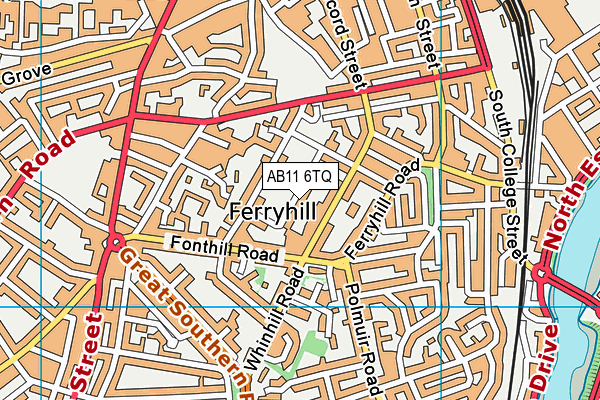 AB11 6TQ map - OS VectorMap District (Ordnance Survey) AB11 6TQ map - OS VectorMap District (Ordnance Survey)
