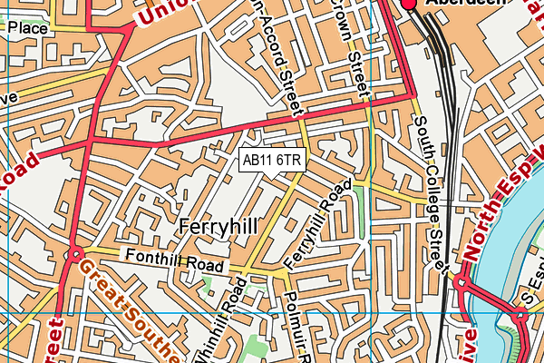 AB11 6TR map - OS VectorMap District (Ordnance Survey)