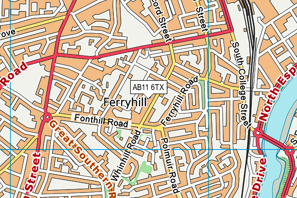 AB11 6TX map - OS VectorMap District (Ordnance Survey) AB11 6TX map - OS VectorMap District (Ordnance Survey)