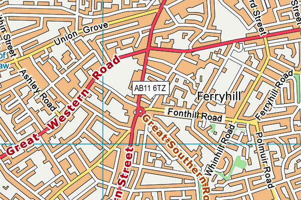 AB11 6TZ map - OS VectorMap District (Ordnance Survey) AB11 6TZ map - OS VectorMap District (Ordnance Survey)