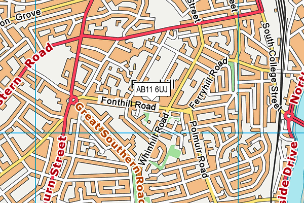 AB11 6UJ map - OS VectorMap District (Ordnance Survey) AB11 6UJ map - OS VectorMap District (Ordnance Survey)