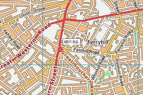 AB11 6UL map - OS VectorMap District (Ordnance Survey) AB11 6UL map - OS VectorMap District (Ordnance Survey)