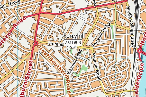 AB11 6UN map - OS VectorMap District (Ordnance Survey) AB11 6UN map - OS VectorMap District (Ordnance Survey)