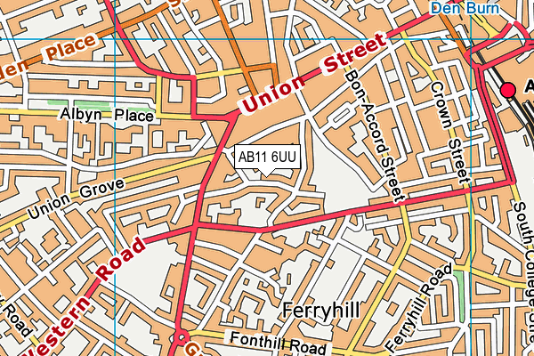 AB11 6UU map - OS VectorMap District (Ordnance Survey) AB11 6UU map - OS VectorMap District (Ordnance Survey)