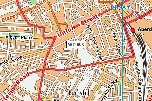 AB11 6UX map - OS VectorMap District (Ordnance Survey) AB11 6UX map - OS VectorMap District (Ordnance Survey)