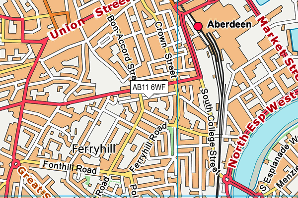 AB11 6WF map - OS VectorMap District (Ordnance Survey) AB11 6WF map - OS VectorMap District (Ordnance Survey)