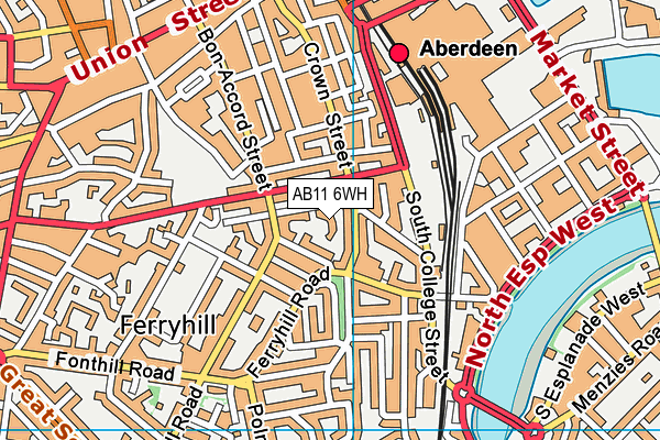 AB11 6WH map - OS VectorMap District (Ordnance Survey) AB11 6WH map - OS VectorMap District (Ordnance Survey)