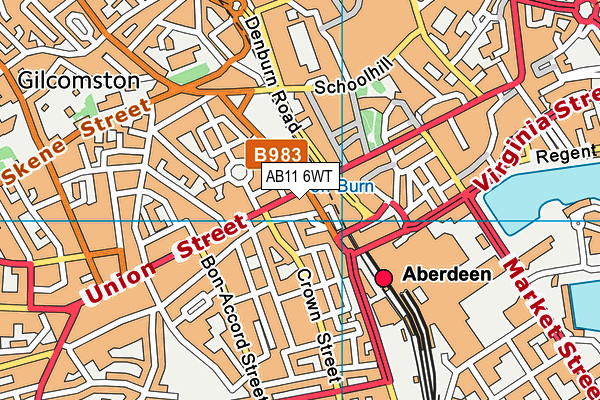 AB11 6WT map - OS VectorMap District (Ordnance Survey) AB11 6WT map - OS VectorMap District (Ordnance Survey)