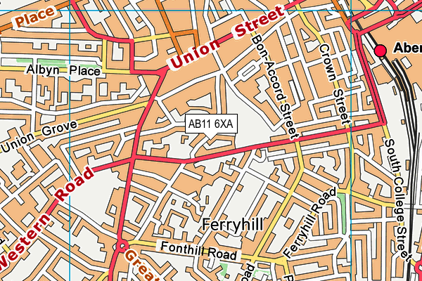 AB11 6XA map - OS VectorMap District (Ordnance Survey) AB11 6XA map - OS VectorMap District (Ordnance Survey)