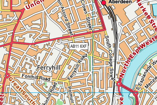 AB11 6XF map - OS VectorMap District (Ordnance Survey) AB11 6XF map - OS VectorMap District (Ordnance Survey)
