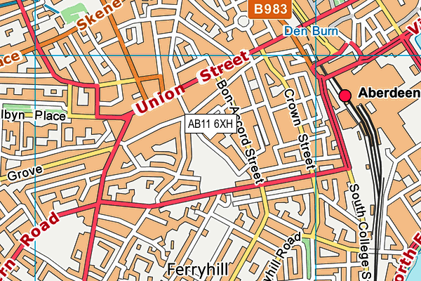AB11 6XH map - OS VectorMap District (Ordnance Survey) AB11 6XH map - OS VectorMap District (Ordnance Survey)