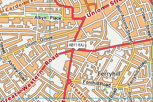 AB11 6XJ map - OS VectorMap District (Ordnance Survey) AB11 6XJ map - OS VectorMap District (Ordnance Survey)