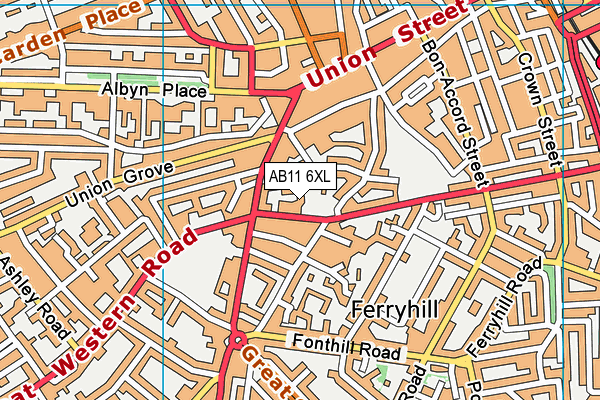 AB11 6XL map - OS VectorMap District (Ordnance Survey) AB11 6XL map - OS VectorMap District (Ordnance Survey)