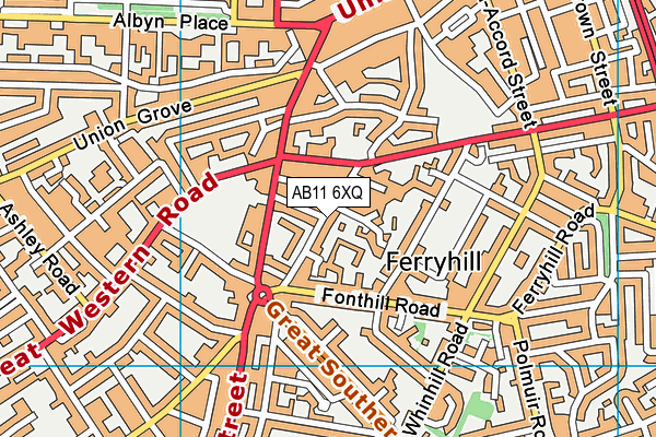 AB11 6XQ map - OS VectorMap District (Ordnance Survey) AB11 6XQ map - OS VectorMap District (Ordnance Survey)