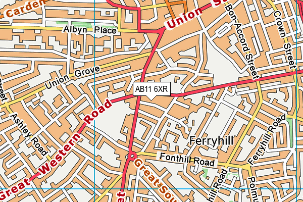AB11 6XR map - OS VectorMap District (Ordnance Survey) AB11 6XR map - OS VectorMap District (Ordnance Survey)