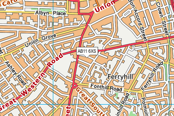 AB11 6XS map - OS VectorMap District (Ordnance Survey) AB11 6XS map - OS VectorMap District (Ordnance Survey)