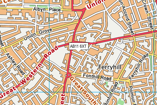 AB11 6XT map - OS VectorMap District (Ordnance Survey) AB11 6XT map - OS VectorMap District (Ordnance Survey)