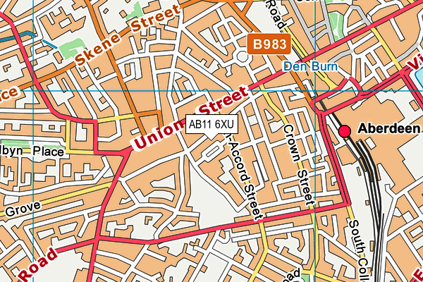 AB11 6XU map - OS VectorMap District (Ordnance Survey) AB11 6XU map - OS VectorMap District (Ordnance Survey)