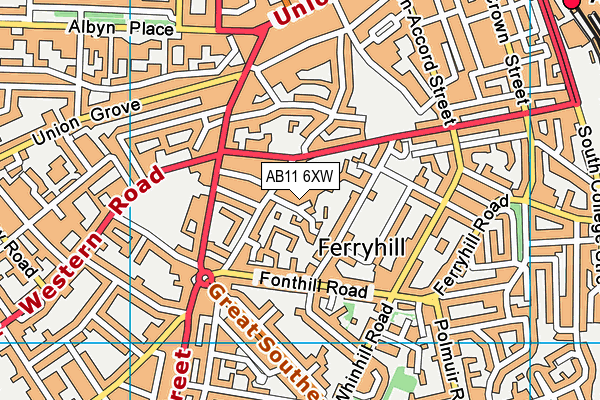 AB11 6XW map - OS VectorMap District (Ordnance Survey) AB11 6XW map - OS VectorMap District (Ordnance Survey)