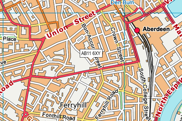 AB11 6XY map - OS VectorMap District (Ordnance Survey) AB11 6XY map - OS VectorMap District (Ordnance Survey)