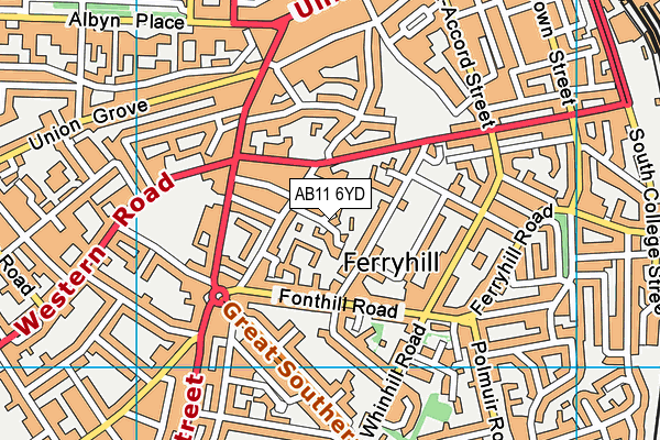 AB11 6YD map - OS VectorMap District (Ordnance Survey) AB11 6YD map - OS VectorMap District (Ordnance Survey)