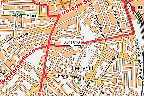 AB11 6YG map - OS VectorMap District (Ordnance Survey) AB11 6YG map - OS VectorMap District (Ordnance Survey)