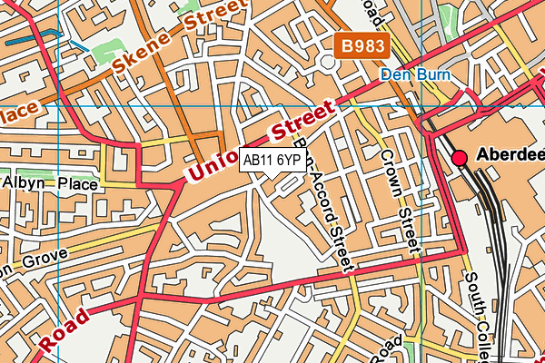 AB11 6YP map - OS VectorMap District (Ordnance Survey) AB11 6YP map - OS VectorMap District (Ordnance Survey)