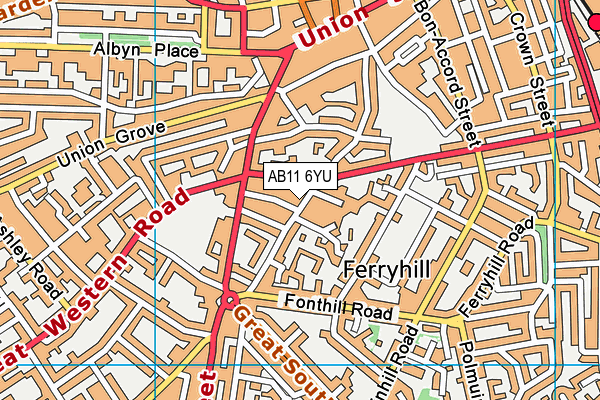 AB11 6YU map - OS VectorMap District (Ordnance Survey) AB11 6YU map - OS VectorMap District (Ordnance Survey)