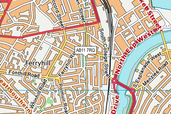 AB11 7RQ map - OS VectorMap District (Ordnance Survey) AB11 7RQ map - OS VectorMap District (Ordnance Survey)