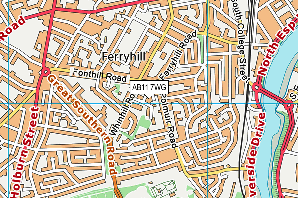 AB11 7WG map - OS VectorMap District (Ordnance Survey) AB11 7WG map - OS VectorMap District (Ordnance Survey)