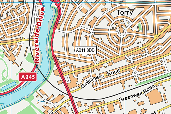AB11 8DD map - OS VectorMap District (Ordnance Survey) AB11 8DD map - OS VectorMap District (Ordnance Survey)